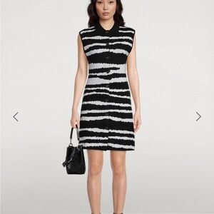 SAMSØE SAMSØE Cashmere & Wool Hope Zebra Dress XS